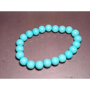 Costume Jewelry Beaded Stretch Bracelet Turquoise Beads